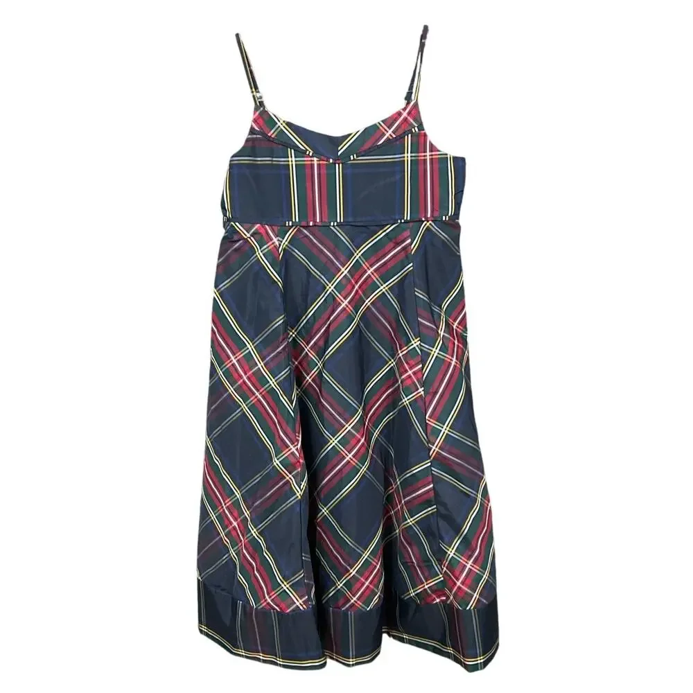 GAP Tartan Plaid Slip Dress XXL 14 16 Empire Babydoll Red Blue Party Holiday NEW
